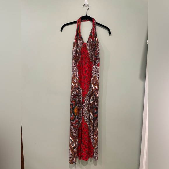ANGIE Vintage Retro Bohemian Maxi Dress Size Small 100% Rayon - Picture 2 of 3